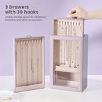 Lolalet Necklace Organizer Box, Jewelry Storage Box with Clear Window for Necklaces Bracelets, Tangle-Free Necklace Display C