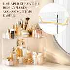 2-Tier Corner Bathroom Counter Organizer, Large Makeup Organizer For Vanity, Skincare Perfume Organizers For Women Or Men, Ex