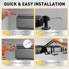 ELEAD 18-Pairs Heavy Duty Garage Tool Organizer Wall Mount Hooks, 96 Inches 1460 lbs Garden Tool Organizer with Adjustable Ho