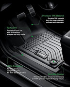 VIWIK Floor Mats Fit for Kia NIRO 2023 2024, All Weather Custom Car Mats Full Set 1st & 2nd Row, Automotive Floor Liners for NIRO 2023 2024 TPE Black Odorless Waterproof Non-Slip