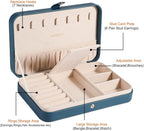 LANDICI Small Jewelry Box for Women Girls, PU Leather Travel Jewelry Organizer Case, Jewellery Storage Holder Display for Rin