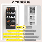 15 Pockets Over the Door Shoe Organizer, Shoe Rack for Closet Door with Large Breathable Pockets, Hanging Shoes Rack for Boot
