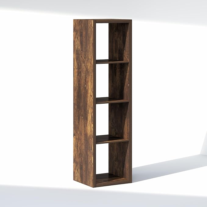 Furinno Cubic Closet Organizers and Storage, 4-Cube Closet Organizer, Vertical Open Shelf Closet Storage, Extra Thick Frame f