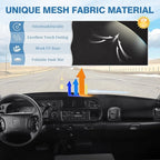 FIILINES Dash Cover for Dodge Ram 1500 2500 3500 1998-2001, Dashboard Cover Ram 1500 Accessories Suede Dash Cover Mat Sunshad