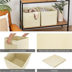 StorageWorks Beige Storage Cubes, 13x13 Storage Cube Bins with Handle, Cube Storage Organizer Bins for Shelves and Closet, Co