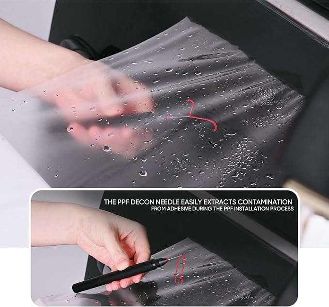 FOSHIO PPF Decon Needle with Extra 4pcs Stainless Steel Micro-Barbed Needle Removal Tool from Adhesive for PPF Installation Vinyl Wrap Tools Window Tint Kit