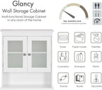 Spirich Bathroom Cabinet Wall Mounted, Medicine Cabinet Organizer with Glass Doors and Adjustable Shelves, Bathroom Wall Cabi