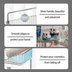 shuang qing 2-Tier Corner Bathroom Counter Organizer – Classic Storage Shelf for Makeup, Perfume & Toiletries, Space-Saving C