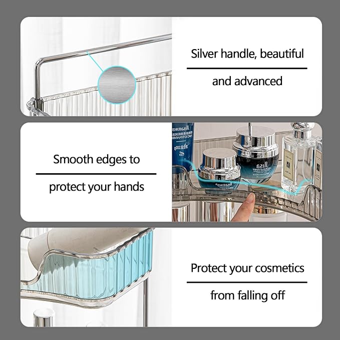 shuang qing 2-Tier Corner Bathroom Counter Organizer – Classic Storage Shelf for Makeup, Perfume & Toiletries, Space-Saving C