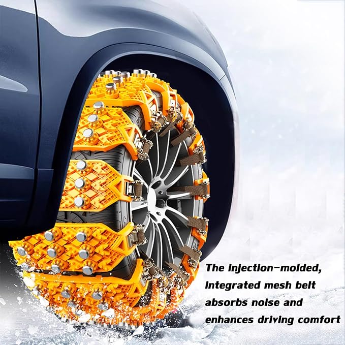 Snow Chains EOHMAK 10 PCS Car Anti-Skid Snow Tire Chains Automotive Tire Traction Chain for Tire Width 165-267mm Car Truck Pi