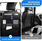 Back Seat Protector 2 Pack Fit For Toyota RAV4 Car Kick Mats with Cup & Tissue Storage Organizer Pockets Waterproof Dirt Proof Faux Leather Auto Accessories For Kids(1 Pair Black)
