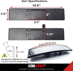 10.6" ICBEAMER Clip On Rear View Mirror | Convex Clear Tint, Panoramic Wide Angle HD Glass, Anti Glare, Universal Fit for Car, SUV, Truck | Eliminates Blind Spots (1 Pack)