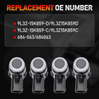 4PCS Parking Assist Sensor Compatible with 2009-2014 Ford F-150 & 2010-2014 Lincoln Mark LT, Replaces# 9L3Z-15K859-D, Rear PDC Reverse Backup Parking Aid Assist Sensor