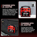 Car Battery Jump Starter with Air Compressor Portable Tire Inflator,260PSI 1000Amp Battery Booster Jumper Box(Up to 5L Gas or 5L Diesel) Power Station 12V DC Outlet USB Port,LED Light