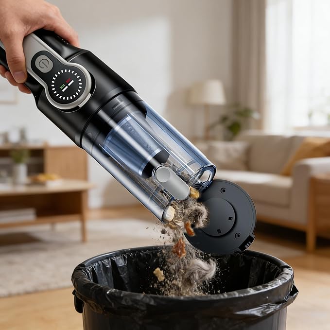 Cordless Handheld Car Vacuum Cleaner for Car Interior, Strong Suction Portable Vacuum for Pet Hair & Quick Home Cleaning, Rec