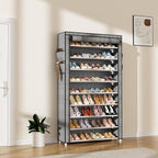 LANTEFUL Shoe Rack with Covers 10 Tier Tall Shoe Rack Organizer Large Capacity Shoe Shelf Storage 40 Pairs Space Saving Free 