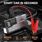 Lucklike W210 Jump Starter with Air Compressor 150 PSI, 12V 6000A Peak Lithium Car Battery Jump Starter for All Gas and