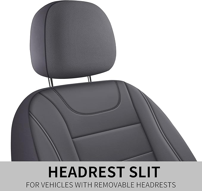 Car Seat Covers, Quilting Leather Seat Cover Two Front Seats, Waterproof Faux Leather Automotive Seat Covers for Cars, Univer