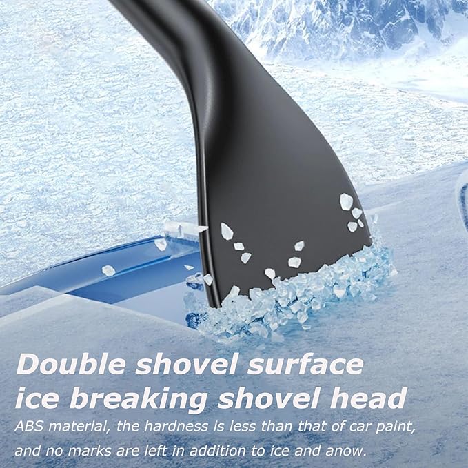 3 In 1 Snow Brush and Ice Scraper for Car Windshield Extendable Snow Removal 360° Pivoting Vehicle Winter Shovel Brush Snow Scraper with Long Handle for Car SUV Trucks (White)