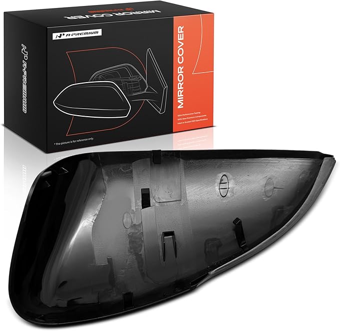 A-Premium Passenger Side Rearview Mirror Cover Cap - Compatible with Honda Accord 2018-2024 - Smooth Black, with Turn Signal Hole