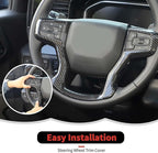 Carbon Fiber Steering Wheel Trim Cover Frame Decoration Interior Accessories Compatible with Chevrolet Silverado 2019-2023,for Chevrolet Tahoe 2021-2023,for Suburban SUV 2020-2023