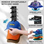 Hat Organizer for Baseball Caps, 2 Pack Hat Rack for Wall Closet Door Hold up to 16 Hats,Hat Holder with Adhesive and 8 Screw