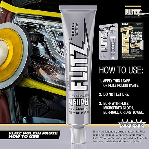 Flitz Multi-Purpose Metal Polish Paste - 1.76oz Tube of USA-Made Chrome Polish - Works on Stainless Steel, Aluminum, Plastic, Jewelry and Cars - Non-Abrasive Cleaner & Rust Remover (20 Pack)
