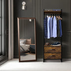Sorbus Clothing Rack with Drawers - Clothes Stand Dresser - Wood Top, Steel Frame, & Fabric Drawers - Tall Closet Storage Org