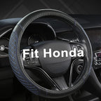 West Llama Customized Auto Car Steering Wheel Cover for Honda Civic, CR-Z, Insight, S2000, 14" - 14.25" (Diamond Quilted-Blac