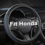 West Llama Customized Auto Car Steering Wheel Cover for Honda Accord CR-V HR-V Pilot Civic(Diamond Quilted -Black+Blue-Standa