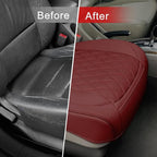 1 Pack Leather Front Car Seat Cover Bottom Car Seat, Anti-Slip and Full Wrap Driver Car Seat Protectors, Luxury Waterproof Bo