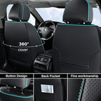 Coverado Seat Covers, Car Seat Cover Front Seats, 2 Pack Universal Seat Covers for Cars, Nappa Leather Waterproof Seat Cover,