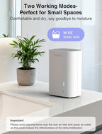 CLEVAST Small Dehumidifier for Home, 30oz Compact Mini Dehumidifier with Auto Shut-Off, Quiet 24dB Portable Air Dehumidifier
