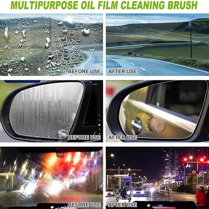 Automotive Oil Film Cleaning Brush 2025, Oil Film Remover for Car Window, Reusable Glass Brush 2.0 (2)