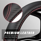 LABBYWAY Microfiber Leather Auto Car Steering Wheel Cover, Universal Fit 15 Inch Anti-Slip Wheel Protector, Black