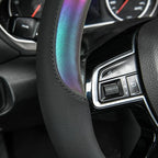 CAR-GRAND Chameleon Iridescent Reflective PU Leather Steering Wheel Cover,15Inch Universal Fit for 95% Suvs,Sedans,Vans,Truck