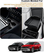 2026 Tucson Center Console Organizer - 2 Pcs Center Console Organizer + Lower Console Storage Tray For 2025-2026 Hyundai Tucson(Limited)/Tucson Hybrid - ONLY Fit 2025 2026 Tucson With Electronic Shift