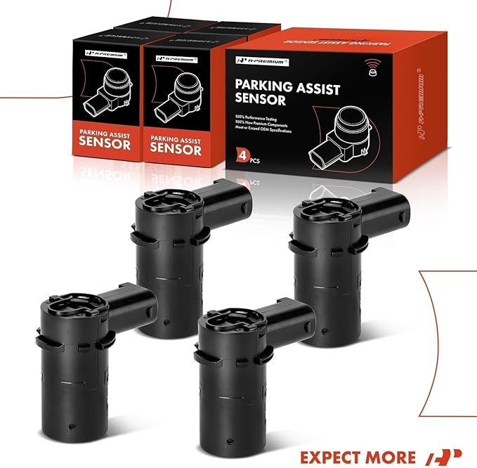 A-Premium 4-PC Rear Reverse Backup Parking Aid Assist Sensor Compatible with Select Ford, Lincoln & Mercury Models - F150 F25