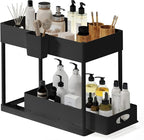 Under Sink Organizers and Storage, Bathroom Cabinet Organizer, Sink Shelf with Utility Hooks and Side Caddy for Under Cabinet