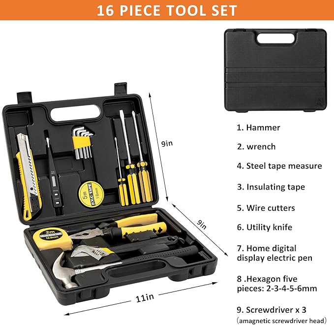 AUTODECO 105 PCS Roadside Car Emergency Assistance Kit with Portable Air Compressor Jumper Cables
