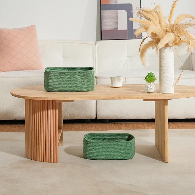 3-Pack Shelf Baskets for Organizing, Closet Organizer Bins, Small Woven Baskets, Rope Toy Basket, Storage Basket for Shelves,