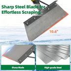 Floor Scraper Long Handle - Ice Removal Tool, Multifunctional Garden Cleaning Flat Shovel, 74" Weed Scraper Heavy Duty Sharp Blade for Lawn Edging,Sidewalk Weeding,Driveway Steps Snow Shovel