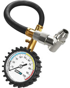 Tire Pressure Gauge 100 PSI - Large Dial Numbers & 45° Angle Chuck, Accurate Air Pressure Gauge for Tires