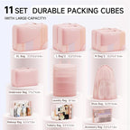 11 Set Packing Cubes for Travel, Gifts for Women Mom Kids, TSA Approved Bags for Makeup, Cosmetic, Toiletry, Suitcase Organiz