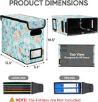 BALEINE File Organizer Box with Lid, Collapsible File Folder Organizer with Plastic Slide, Hanging File Folder Box for Office