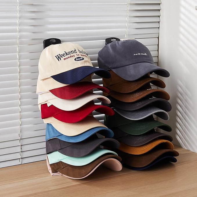 MACOPRO Hat Organizer for Baseball Caps for wall,2 Pack Cap Racks, Rack Hanger Storage Display Holder Hooks Stand for Closet 