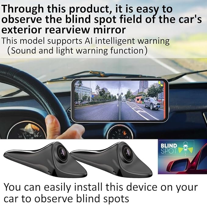 car Blind spot Camera paired with car Blind spot Display System, Blind spot Driving Recorder, BSD Blind spot Warning Assistan