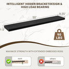 55 Inch Floating Shelves, 55"x9.25"x1.5" Inch Deep Floating Shelves for Wall, Wooden Shelves for Bathroom, Bedroom, Living Ro