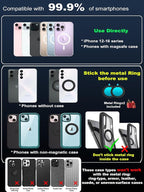 Upgraded 360° Nano Gel Vacuum Magnetic Phone Holder, Car Phone Holder for Magsafe[108+LBS Strongest Suction & 3000gf Strongest Magnetic], Car Phone Mount for Car/for iPhone 17 Pro Max White