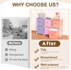 6 Cube Storage Organizer with Shelf Back to School Boxes 11 Inch Toy Storage Bins Closet Organizers Drawers Fabric Dresser fo
